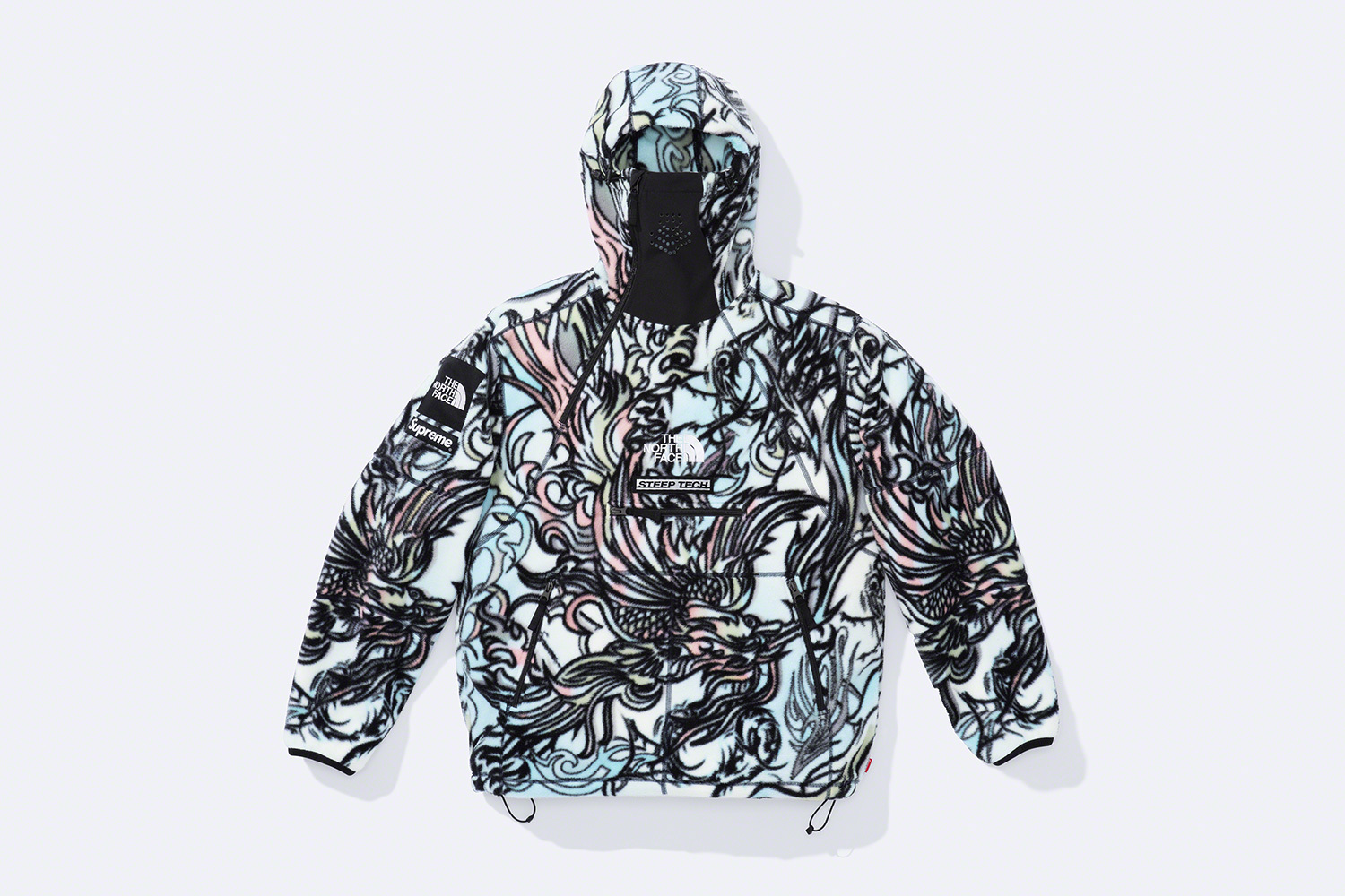 2022FW Supreme/The North Face Steep Tech Fleece Pullover Multi Coior Dragon シュプリーム ノースフェイススティープテックフリースプルオーバー マルチカラー ドラゴン