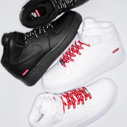 2024ss Nike×Supreme Air Force 1 Mid White/Red ナイキ×シュプリーム エアフォース ワン ミッド ホワイト/レッド 白/赤 ボックスロゴ Small Box Logo FZ8784-100